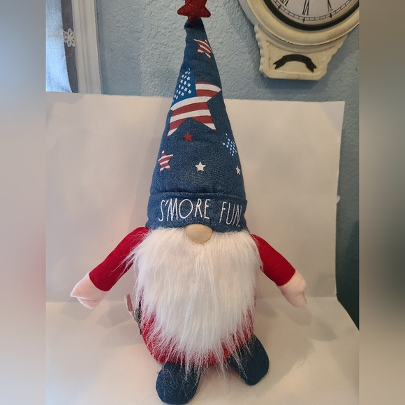 Rae Dunn plush Gnome S'more Fun stuffed weighted base Decor Fourth of July - Picture 3 of 3